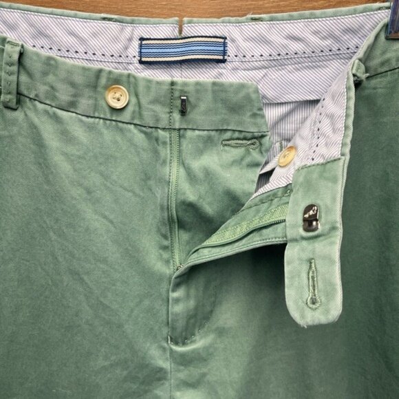 Peter Millar Mens Green Pima Cotton Flat Front Chino Pants*Size 34*EUC - Picture 5 of 13